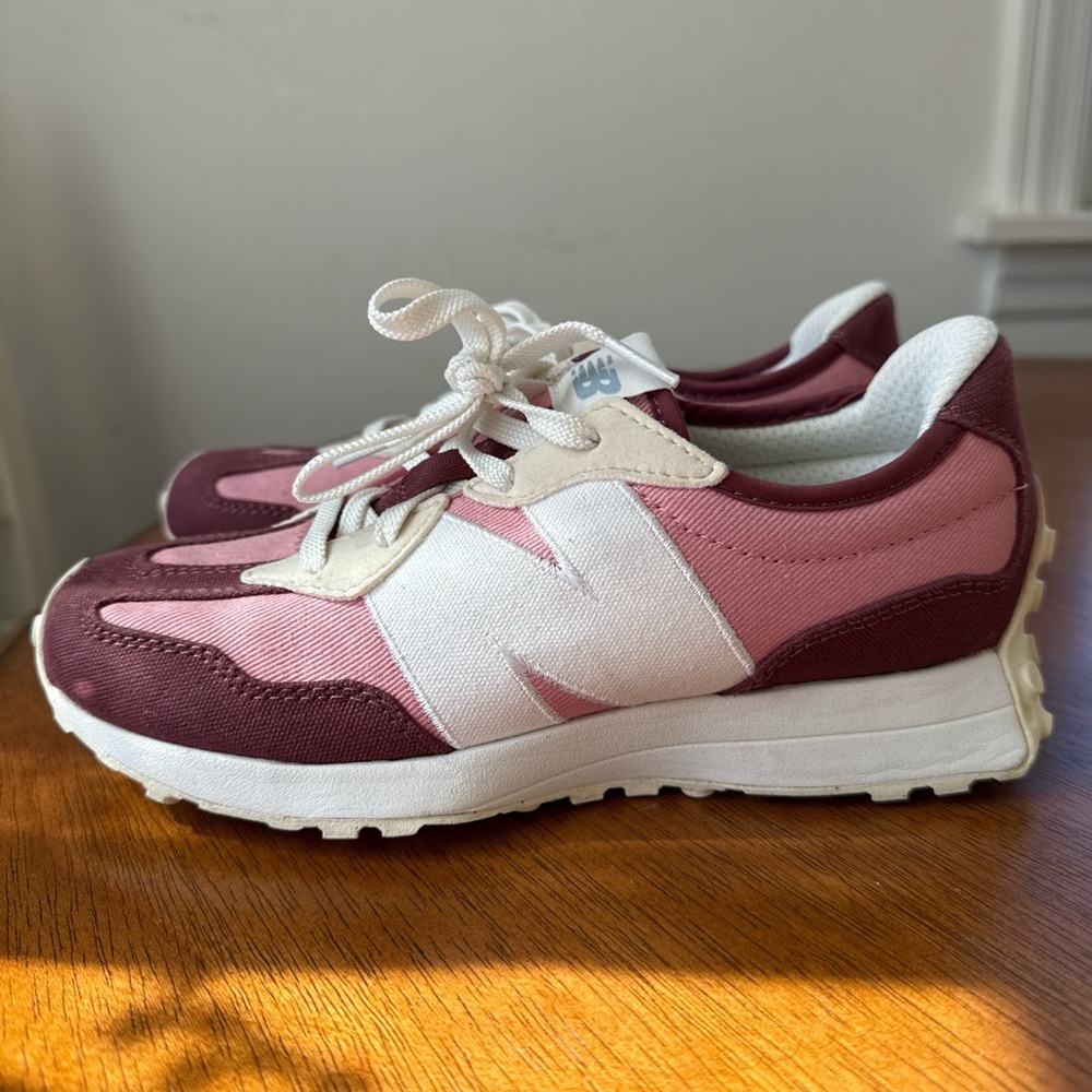New Balance White, Pink & Burgundy Low-Profile Running Sneakers